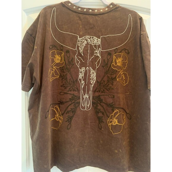 Frontier Embroidered Tee Free People SOLD OUT - Picture 5 of 12